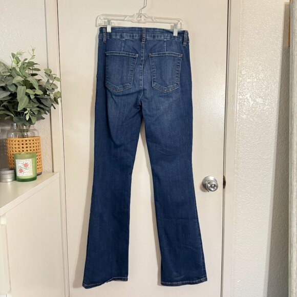 ☀️ KUT FROM THE KLOTH Natalie High Rise Trouser Flare Jeans Denim 4 Dark Wash - Picture 7 of 10
